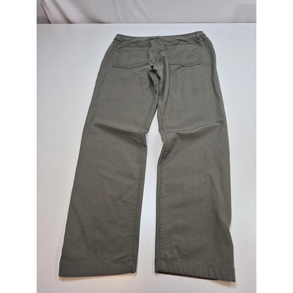 ABC Slim-Fit 5 Pocket Pant 33x30 Green Chino Straight Casual Stretch FLAW Repair